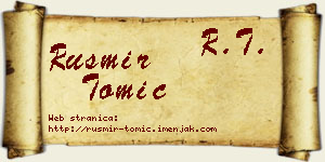 Rusmir Tomić vizit kartica